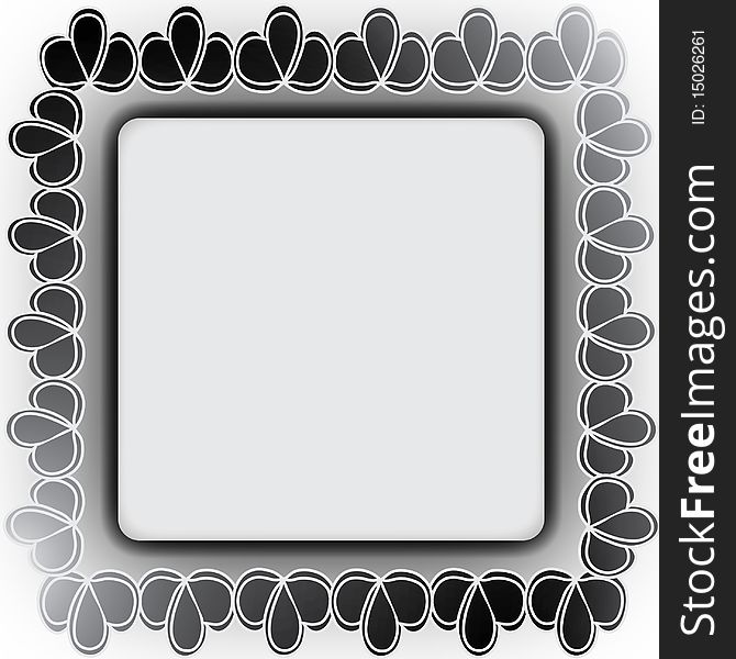 Elegant round corner square frame with gradient black and white motif for your text or image. Elegant round corner square frame with gradient black and white motif for your text or image