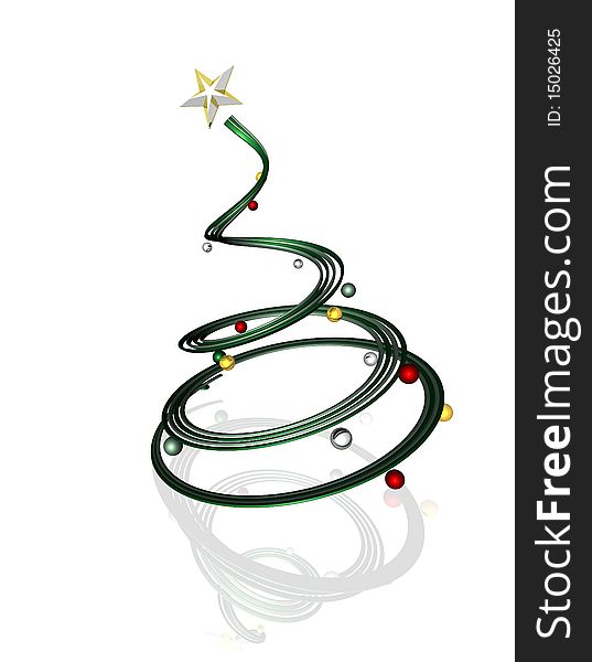 3d christmas tree in white back ground
