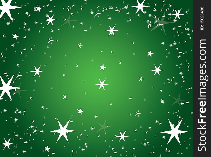 Cube back ground whit star in green. Cube back ground whit star in green