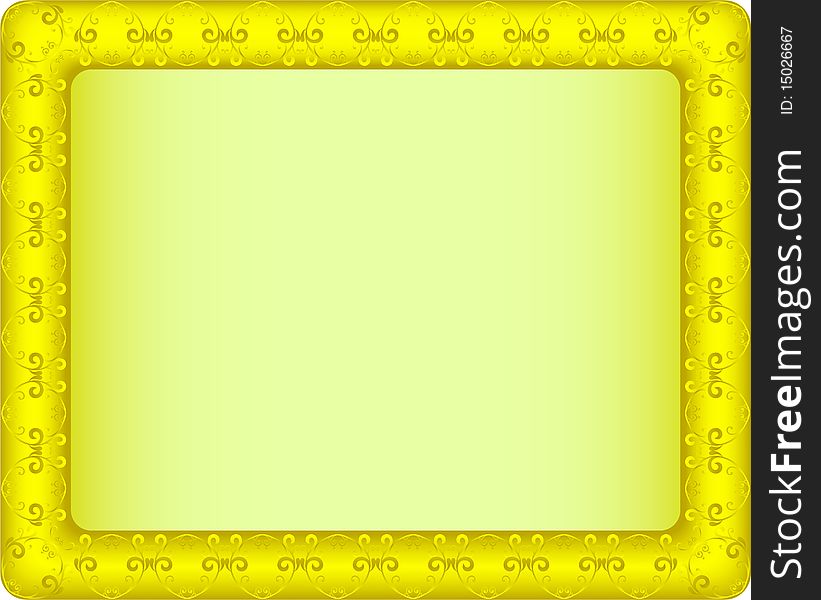 Gold picture frame. Vector illustration