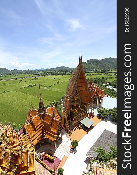 Temples in Thailand against a backdrop of a beautiful view. Temples in Thailand against a backdrop of a beautiful view.