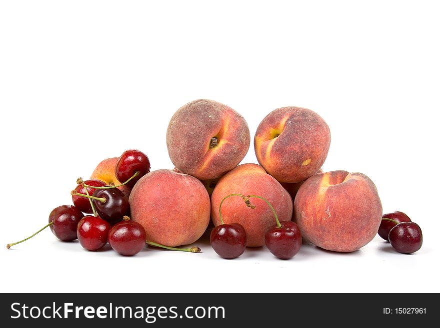 Fresh fruits isolated on a white background