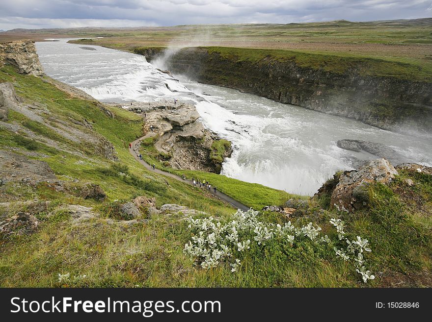 Gullfoss waterfall - one of the most popular natural attractions of Iceland