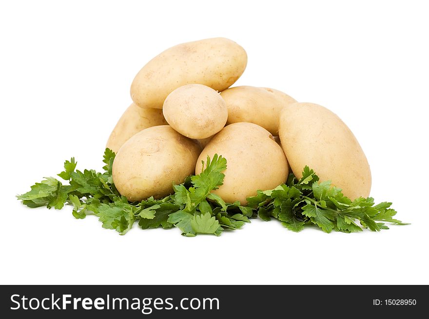 Fresh potato isolated over white