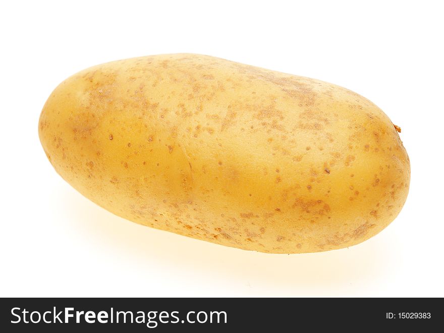 Tuber of potatoes on a white background