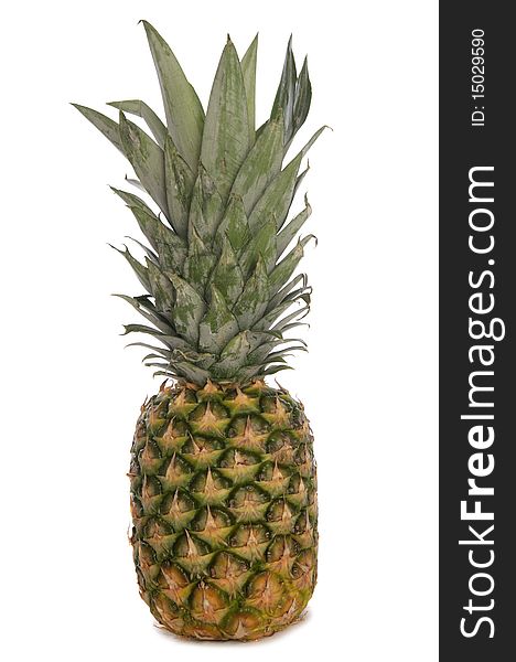Whole tropical Pineapple studio cutout. Whole tropical Pineapple studio cutout