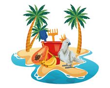 Summer Beach And Vacation Cartoon Stock Image