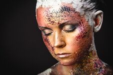 Free Bird Girl Fantasy Makeup Stock Photography - 150285772