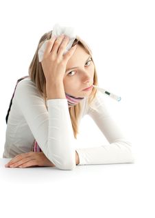 Ill Woman Royalty Free Stock Image Ill Woman Royalty Free Stock Image