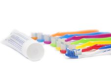 Tooth Brushes And Tooth Paste Royalty Free Stock Images
