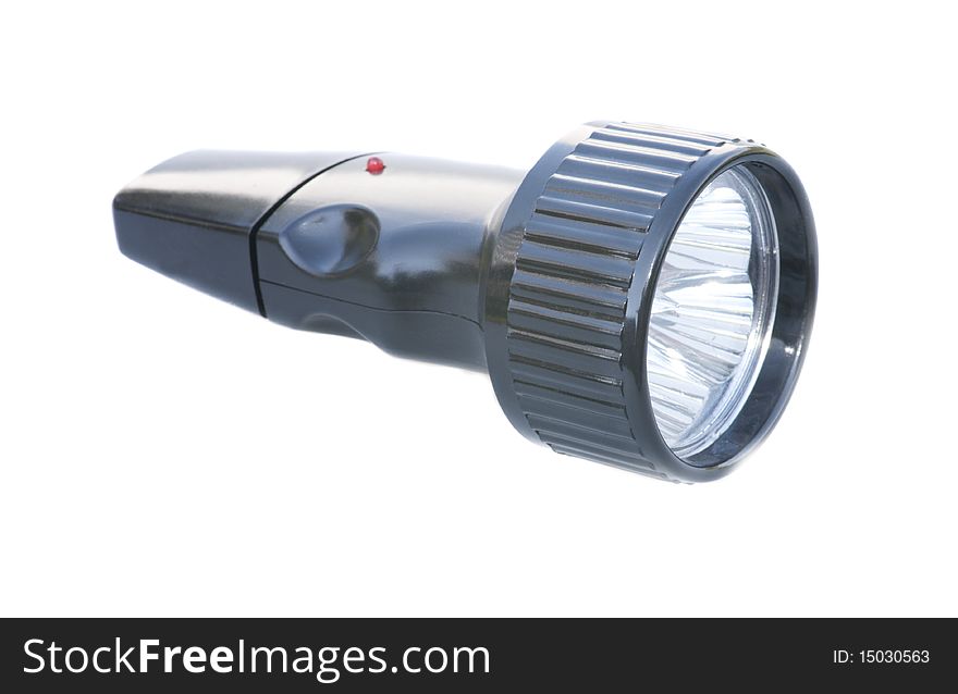 Pocket flashlight isolated on white