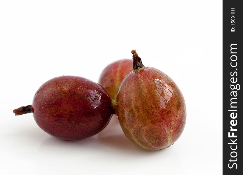 Gooseberries on a white background