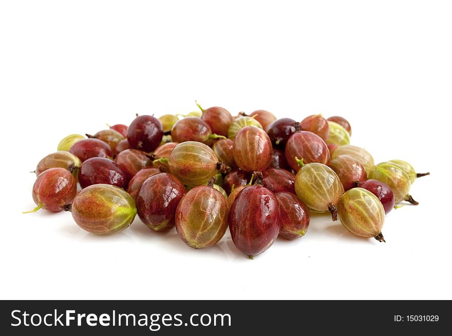 Gooseberries on a white background