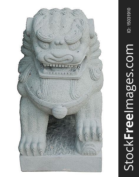 Lion stone Chinese picture on white background. Lion stone Chinese picture on white background