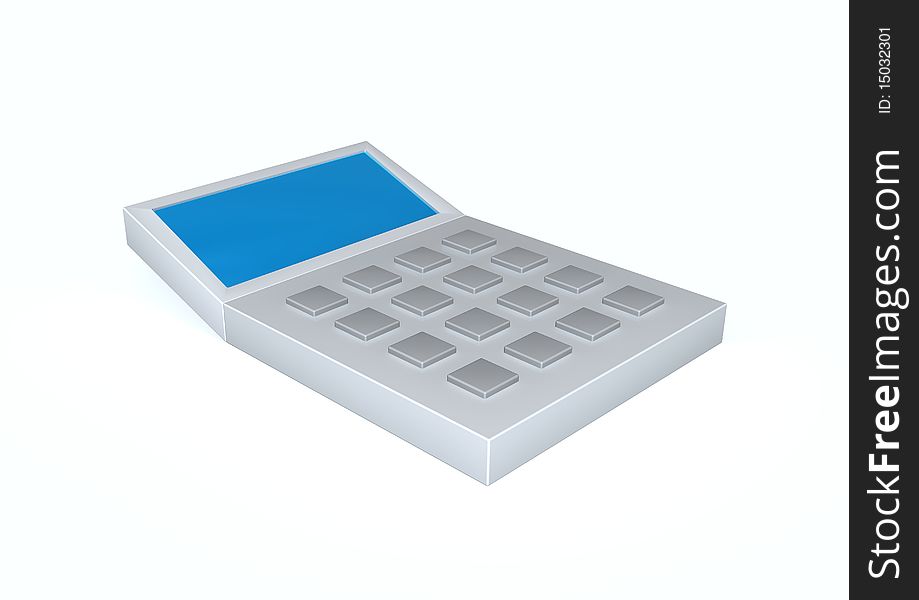 Illustration with a white calculator