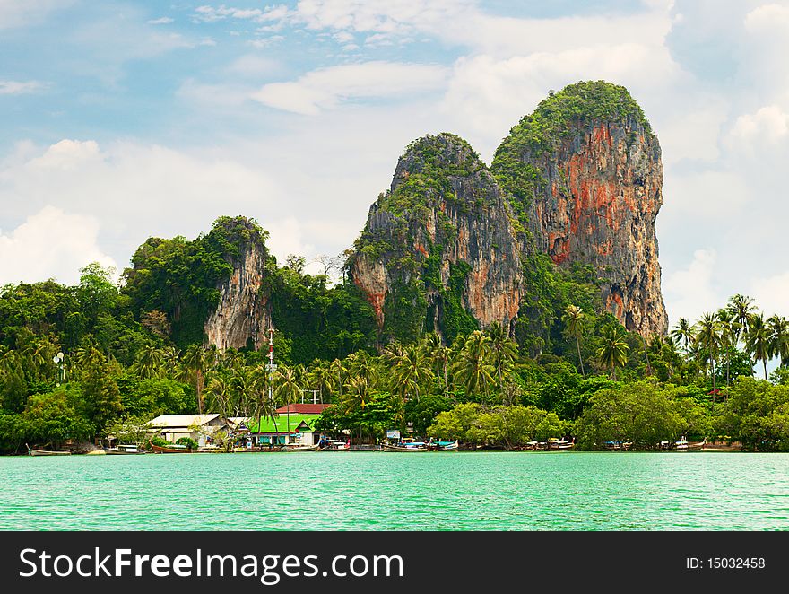 High Cliffs On The Tropical Island