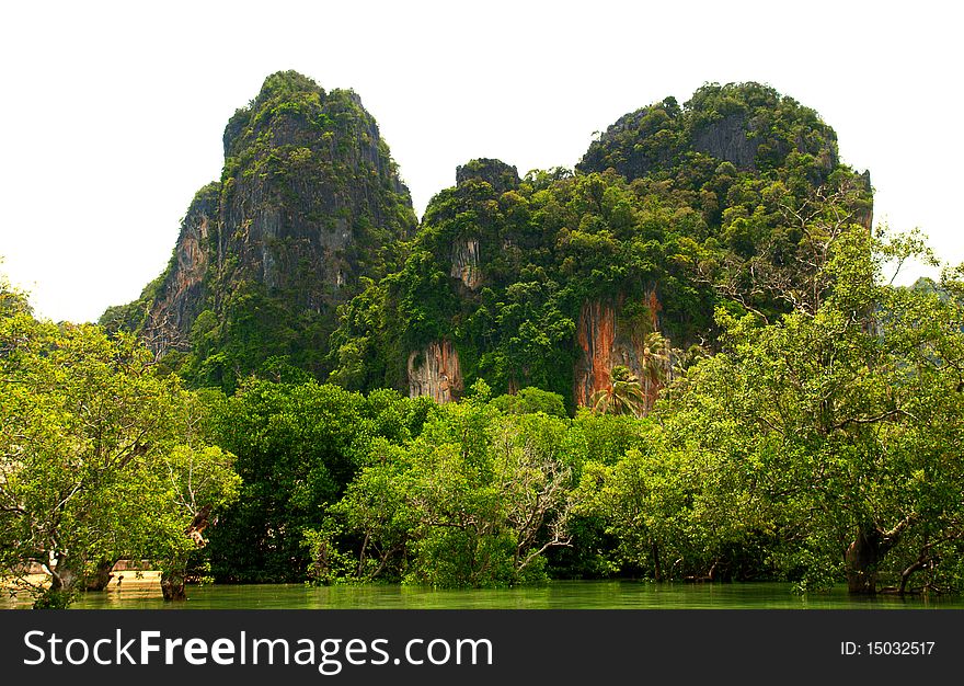 High Cliffs On The Tropical Island