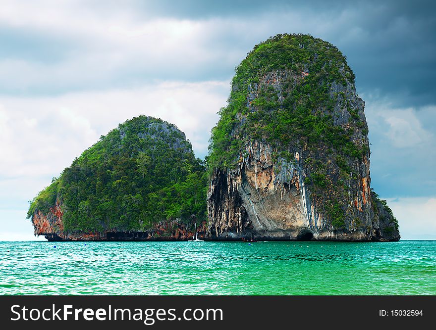 High Cliffs On The Tropical Island