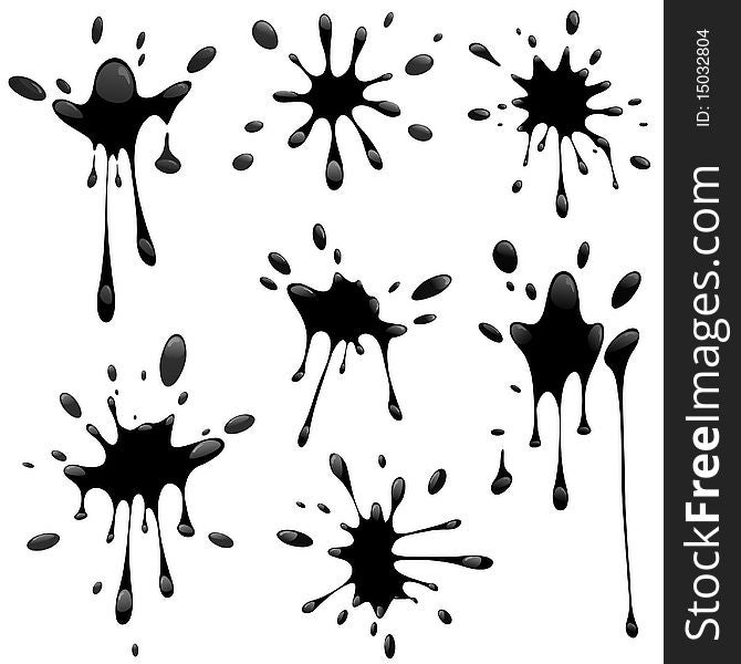 vector set of black splash. vector set of black splash