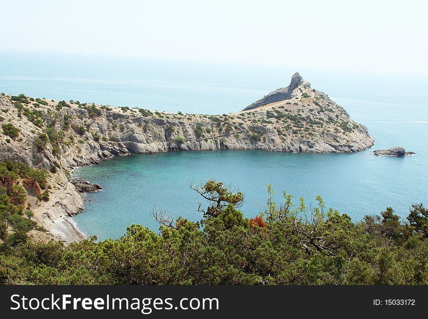 Rocks of the Black Sea coast. Crimea. New. Imperial Beach