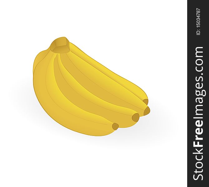 Vector banana isolated on an white background. Vector banana isolated on an white background