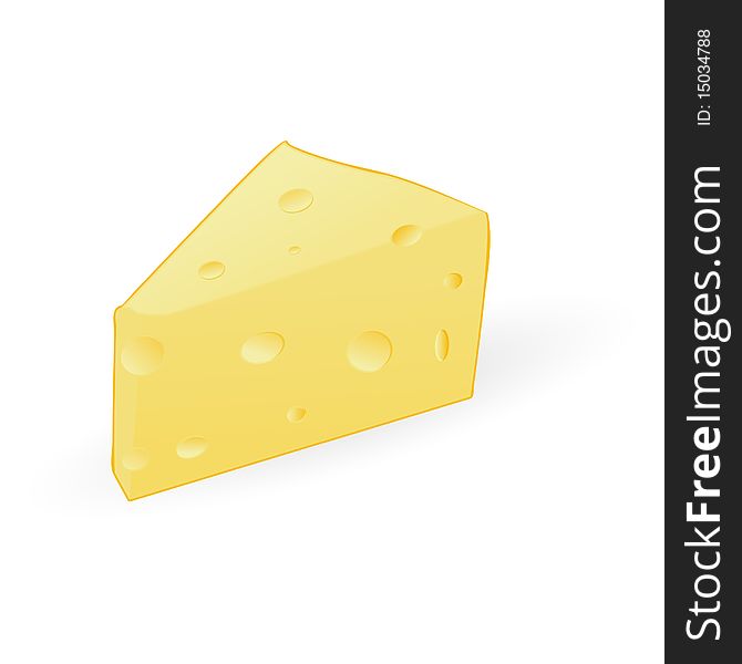 Fit of cheese isolated on an white background