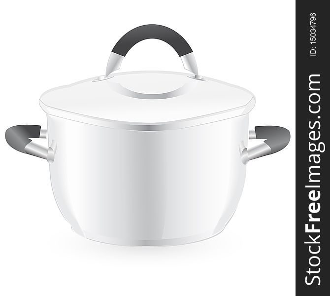 Silver pan isolated on an white background