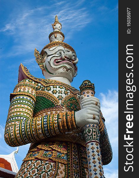 Thai antique giant at Wat Arun in Bangkok