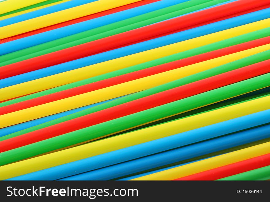 Abstract colorful background of drinking straws