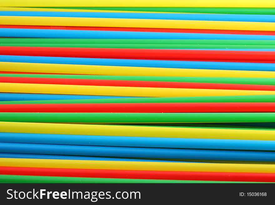 Abstract colorful background of drinking straws