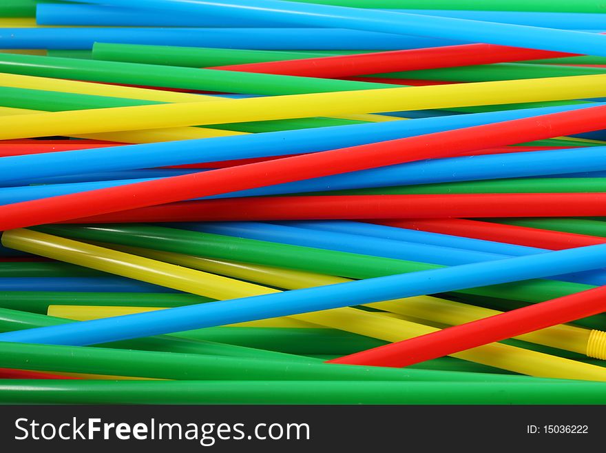 Abstract colorful background of drinking straws