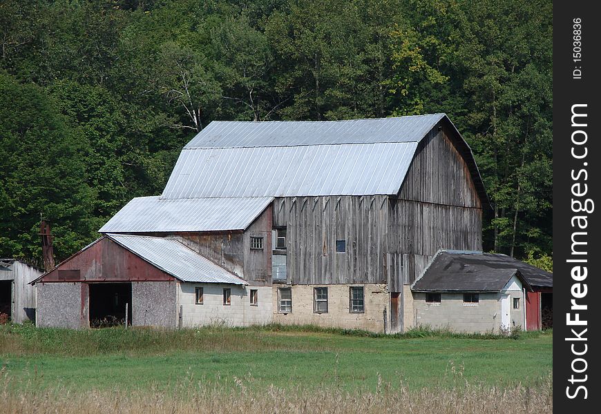 Old Barn With Stone Foundation