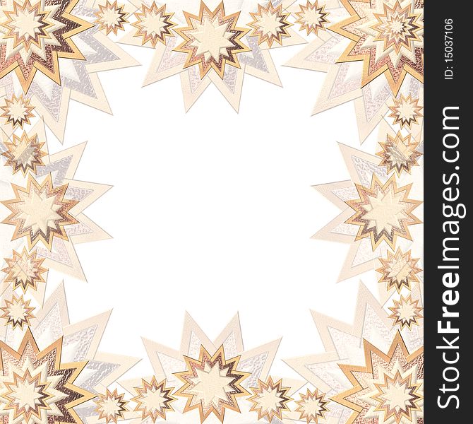 Different golden and brown stars forming a frame. Different golden and brown stars forming a frame.
