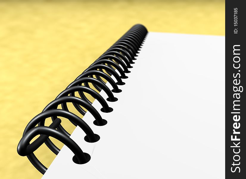 3d image of detail of empty binder