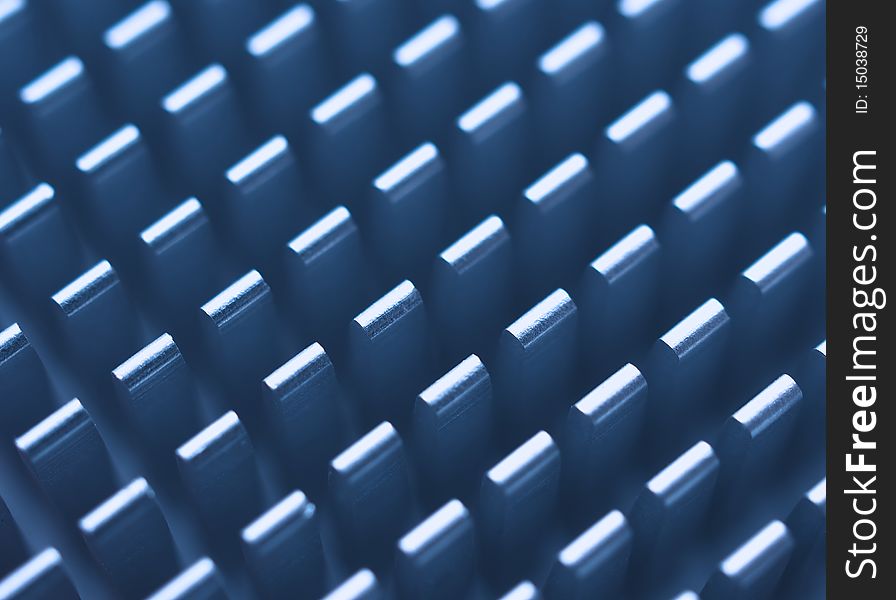 Rows of symmetrical parallel pins, macro. Rows of symmetrical parallel pins, macro