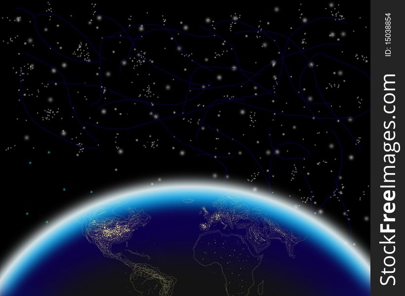 Starry sky above the Earth. Starry sky above the Earth