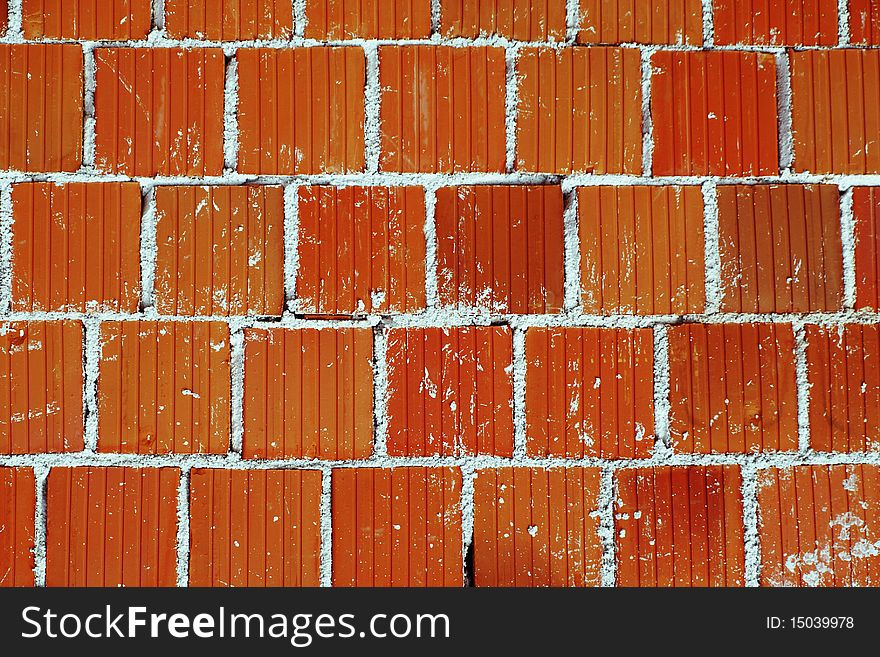 Wall made of orange bricks. Wall made of orange bricks