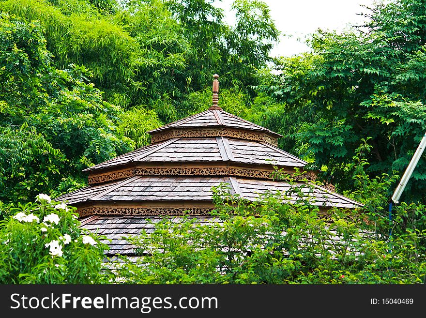 Thai roof made by wood