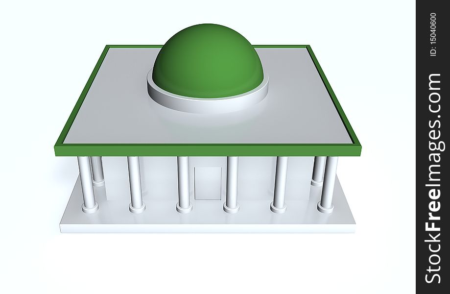 3d render image of a temple.