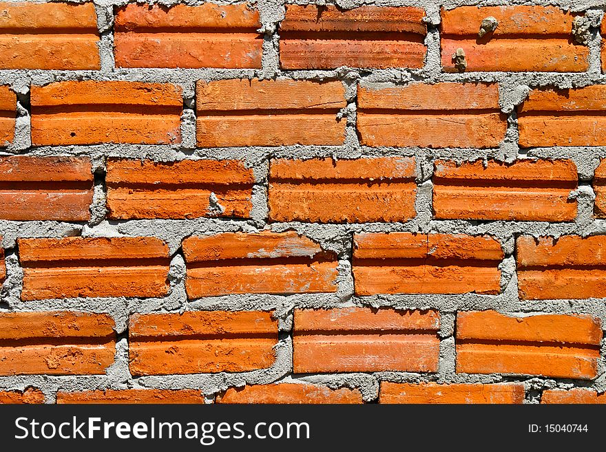 Baked Clay Brick at Wall Building