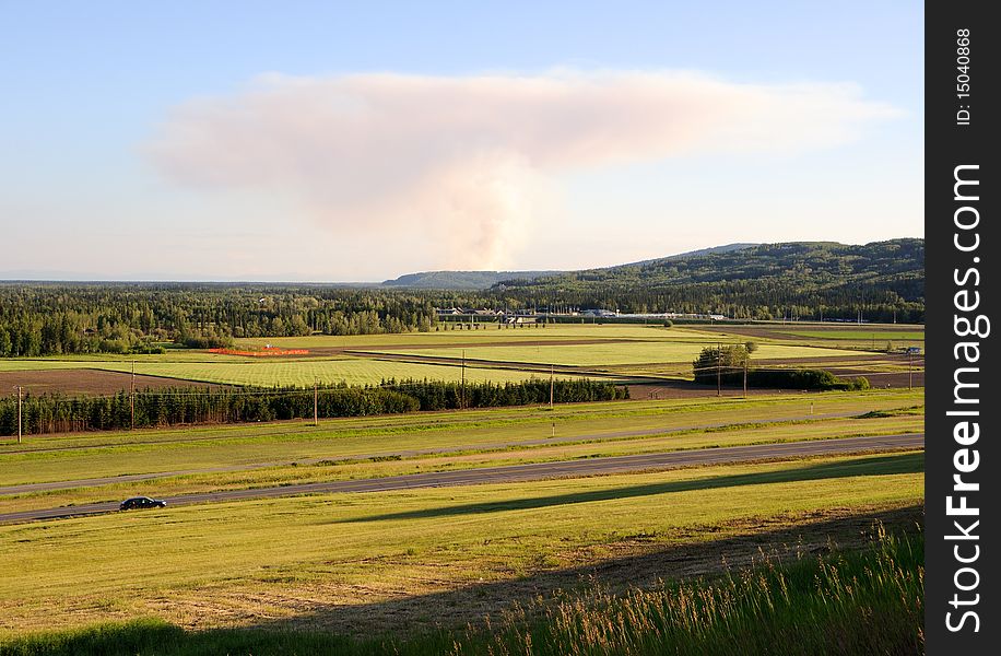 Forest Fire on Edge of Alaska City