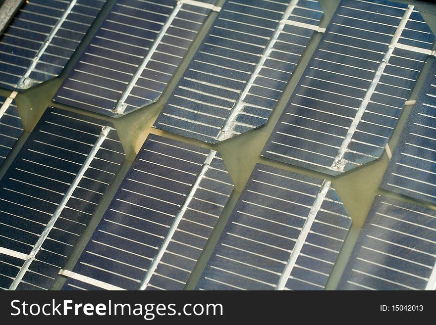 Close up detail of old solar panel. Close up detail of old solar panel