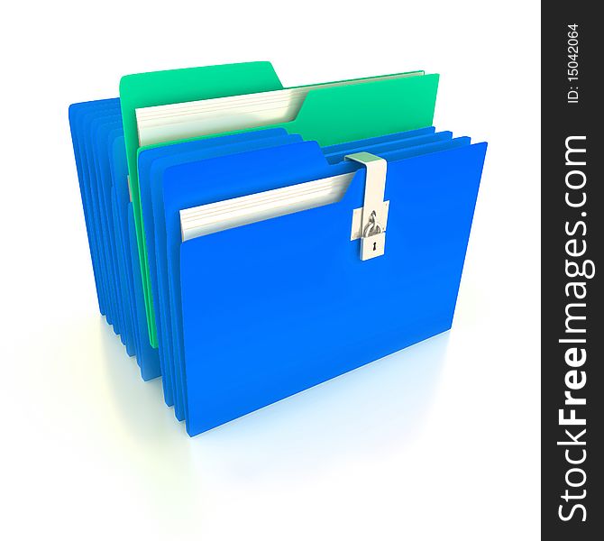 Folders over white background. 3d render