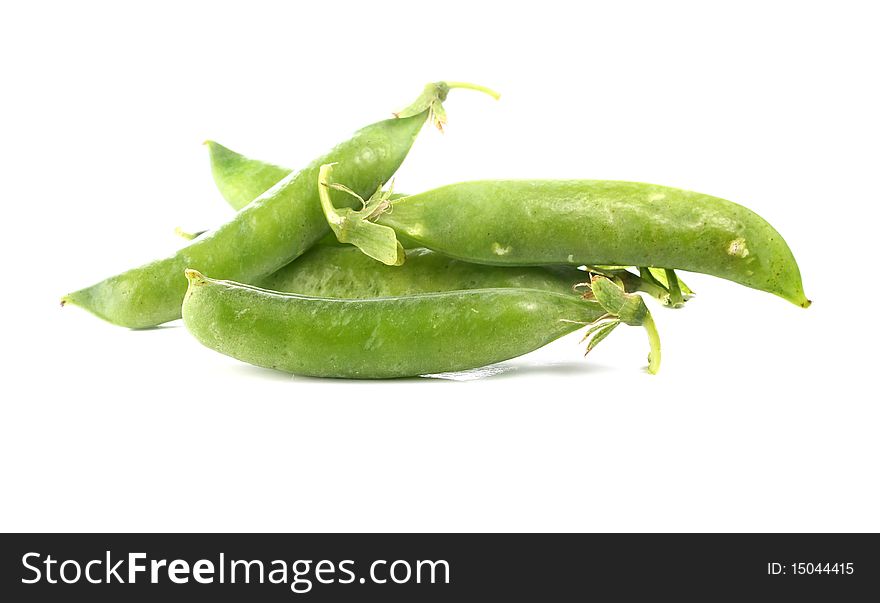 Green pea isolated on white background