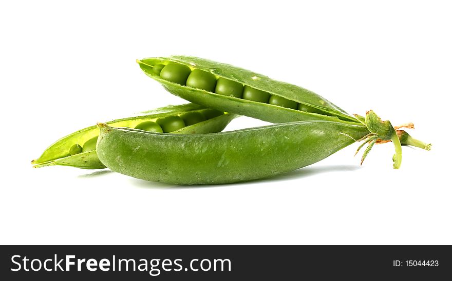 Green pea isolated on white background