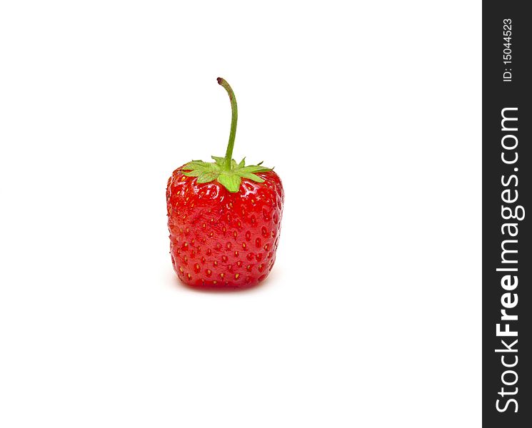 Red juicy strawberry on a white background