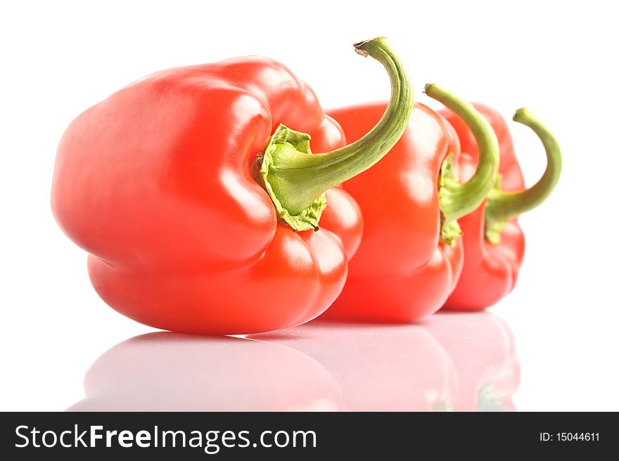 Closeup isolated bell pepper paprika