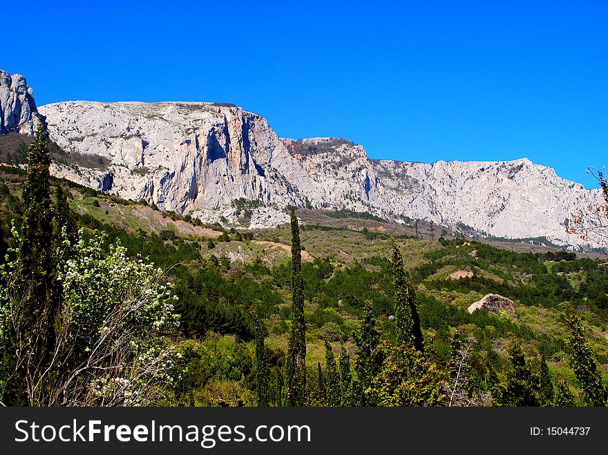 The main range of Crimean mountains