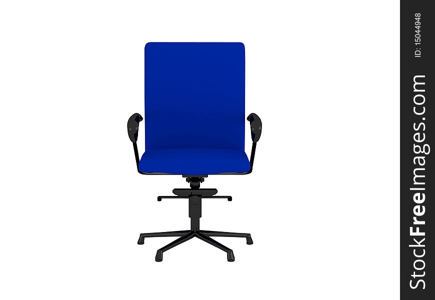 Blue office armchair, isolated