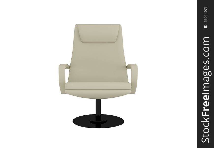 Brown office armchair isolated on the white background, 3D illustration/render. Brown office armchair isolated on the white background, 3D illustration/render